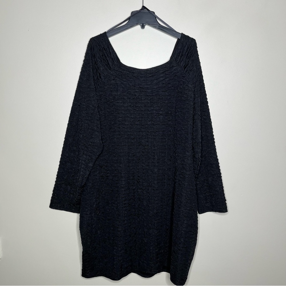 Torrid Black Textured Pullover Long Sleeve V Neck Sheath Dress Size 5X